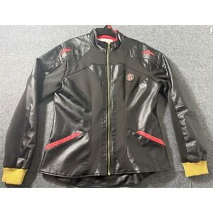 Disney Marvel Black Widow Faux Leather Moto Jacket Size LARGE
